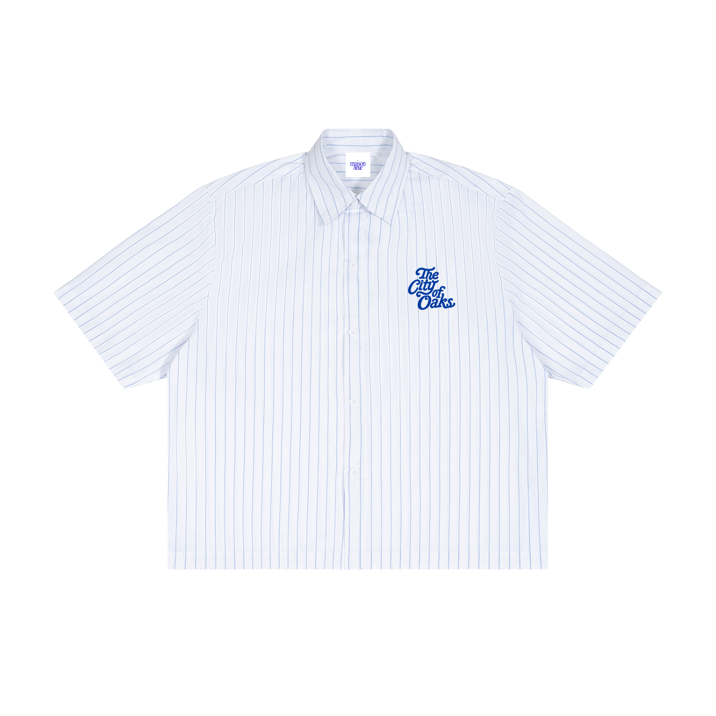 Unisex Striped Boxy Button-Up Shirt