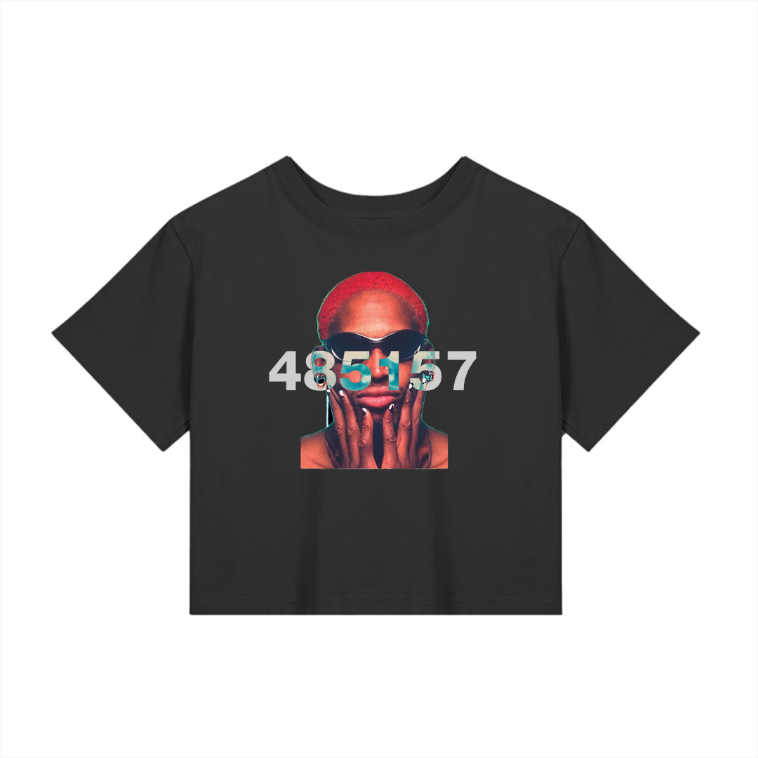 Grey Gradient Rodman Crop Top Shirt