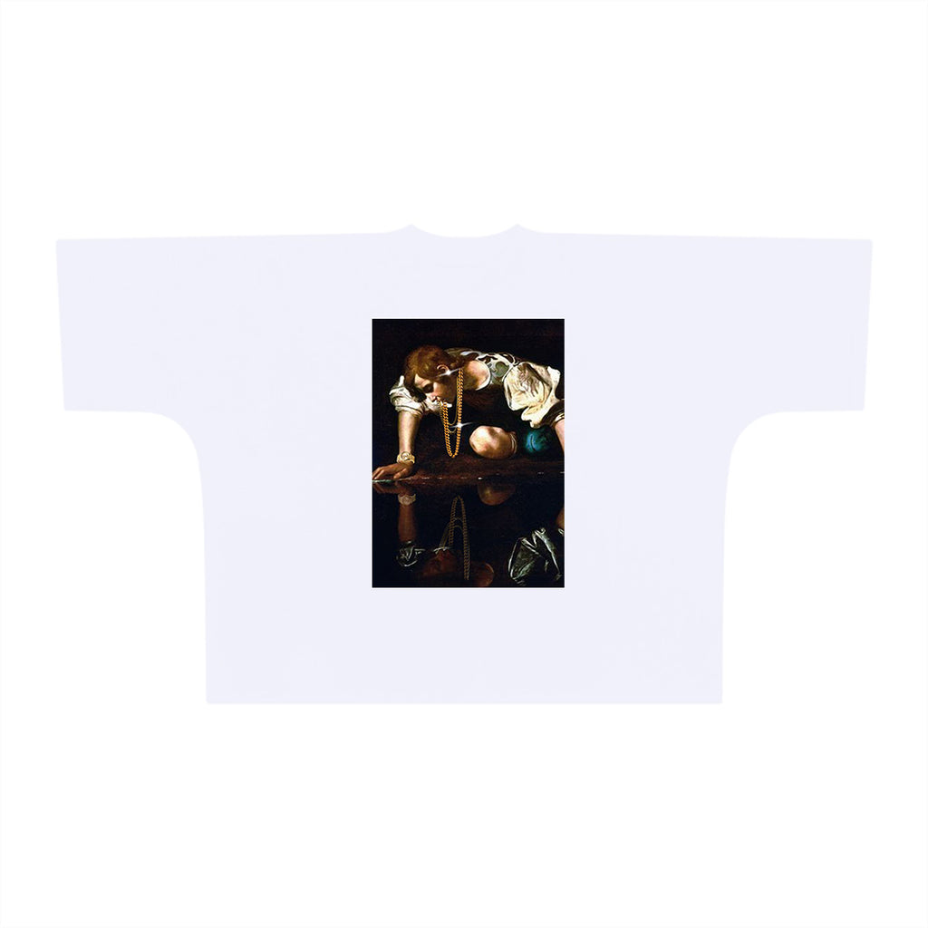 Grey Gradient Narcissus White T-Shirt