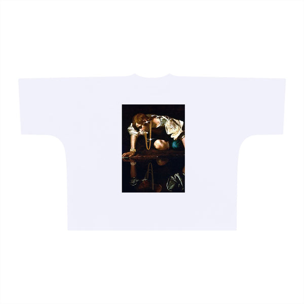 Grey Gradient Narcissus White T-Shirt