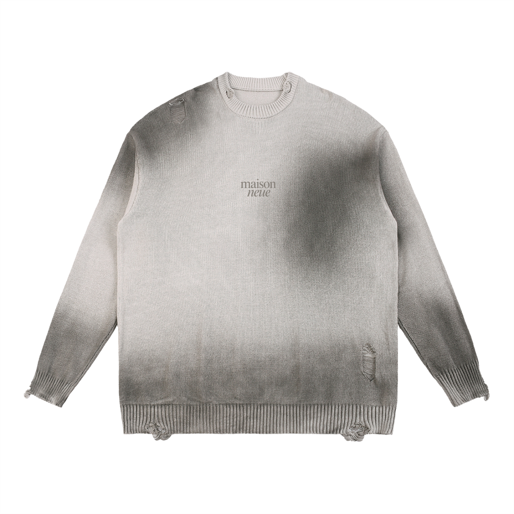 Sun Fade Distressed Ripped Crewneck sweater