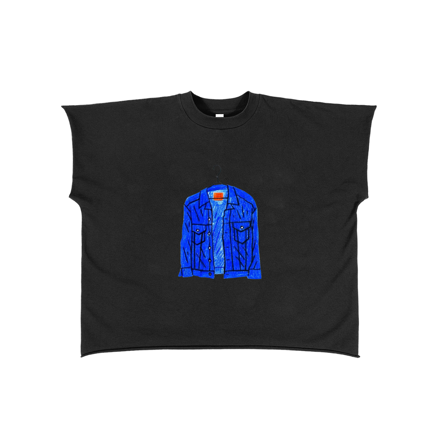Raw Edge Boxy Non-Shrink T-Shirt