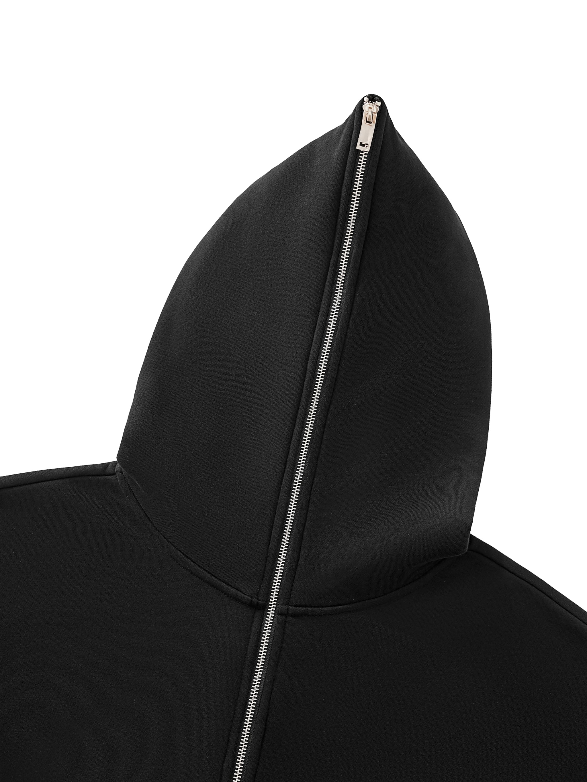 Fleeced Full-Zip Boxy Hoodie